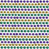 48" 12mm Round Metallic Purple, Green and Gold Mardi Gras Beads - Case (10 Dozen)