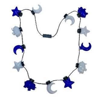 Led Star And Moon Blow Mold Necklace (6 Pieces)